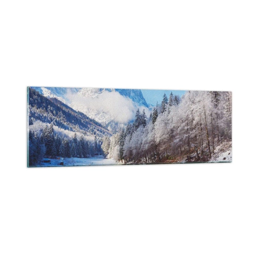 Obraz na skle - Sněhová stráž - 90x30 cm