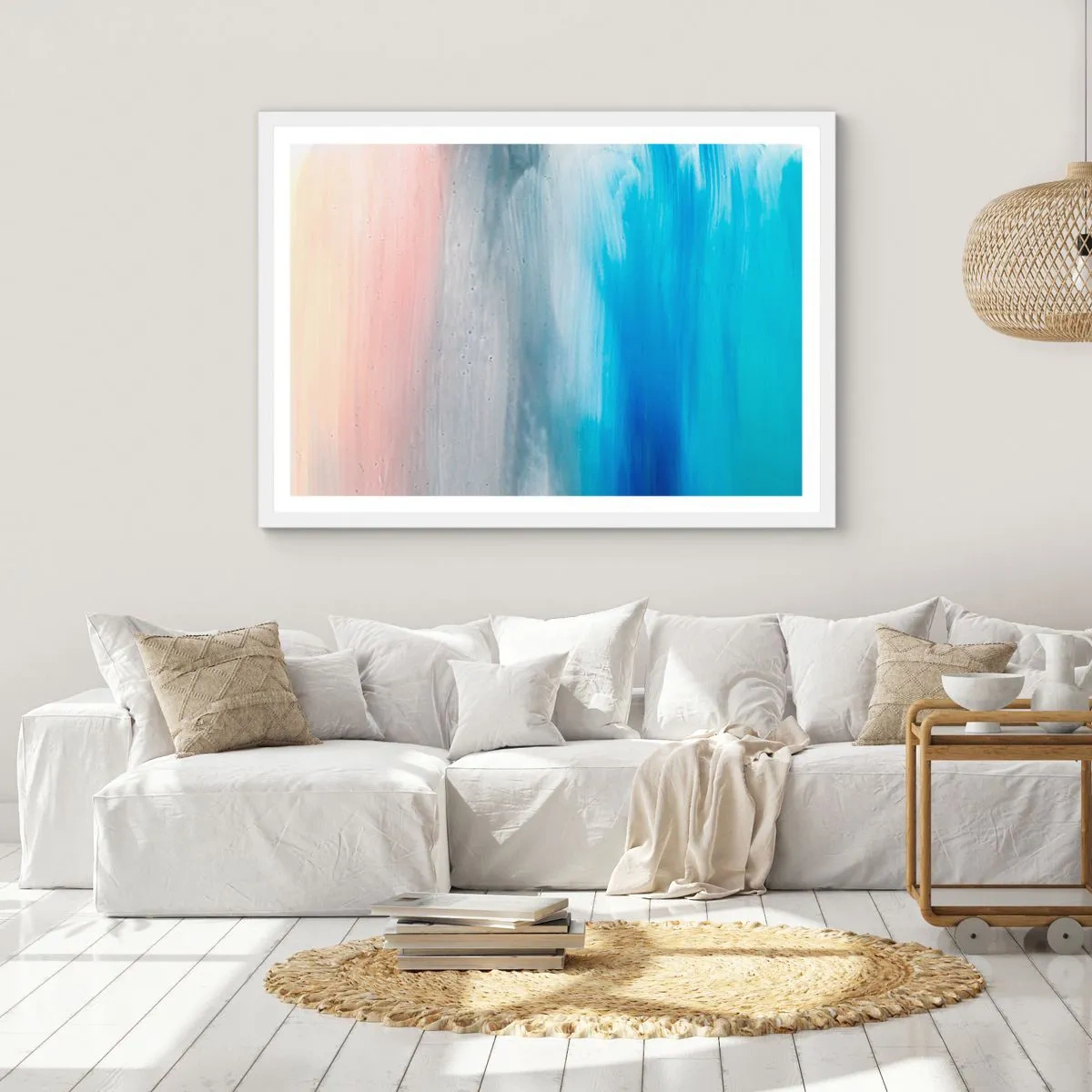 Plakát v bílém rámu - Živly: vzduch - 100x70 cm