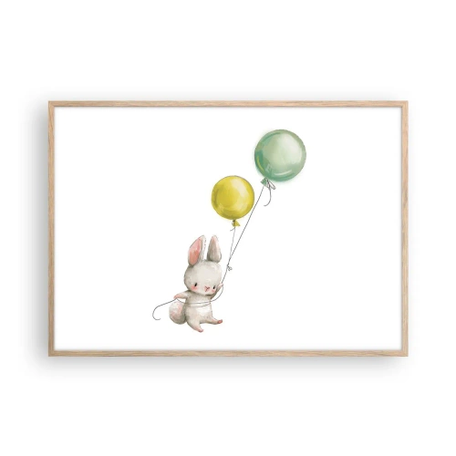 Plakát v rámu světlý dub - Já poletím také! - 100x70 cm