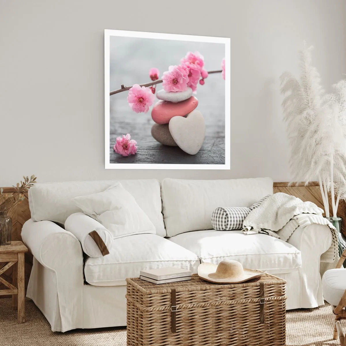 Plakát - Blaženost s višňovým květem - 40x40 cm