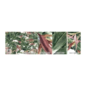 Vzor Fototapety Samolepicí Deluxe Sticker - Smaragdově-liliové houští - Květiny, Havaj, Listy - 100x30 cm