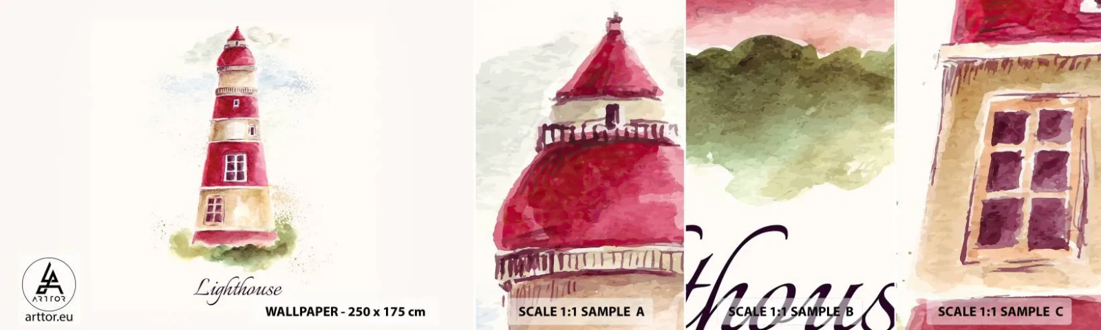 Vzor Fototapety Samolepicí Deluxe Sticker - Tady je vždy počasí - Maják, Pobřeží, Moře - 100x30 cm