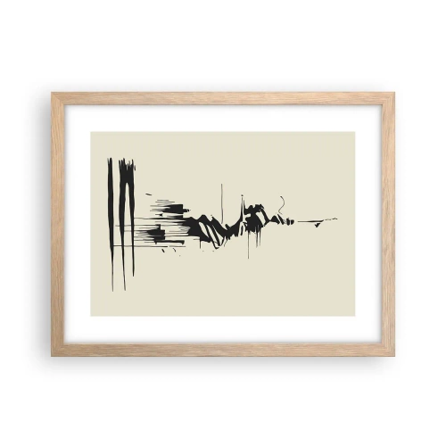 Plakát v rámu světlý dub - Spěšná abstrakce - 40x30 cm