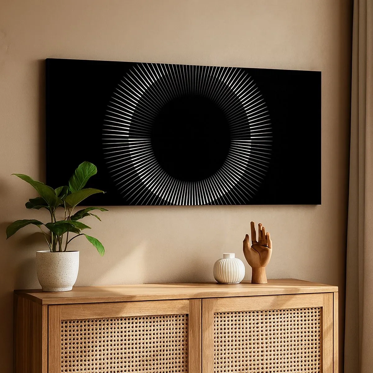 Obraz na plátně - Černé slunce - 100x40 cm