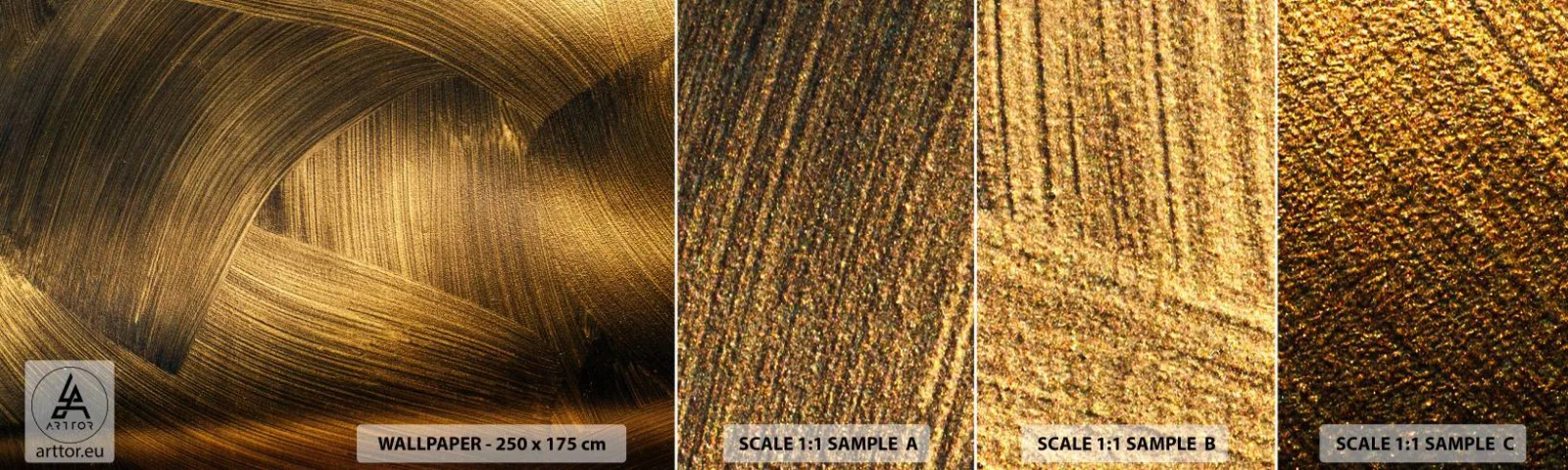 Fototapeta Vzorek Standard Eco - Ve zlatém labyrintu - Abstrakce, Kus, Zlato - 100x30 cm