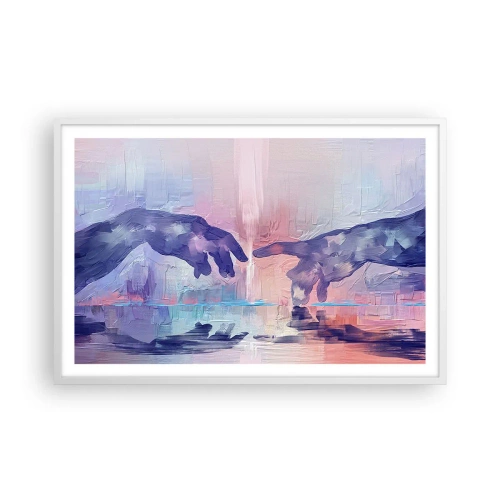 Plakát v bílém rámu - Božská jiskra života - 91x61 cm