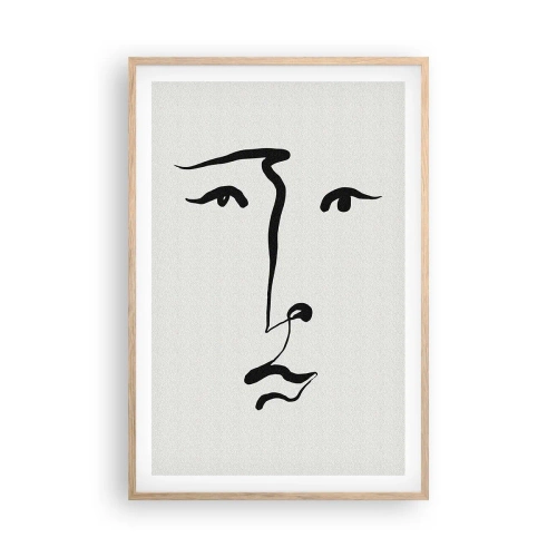 Plakát v rámu světlý dub - Jednoduchý portrét - 61x91 cm
