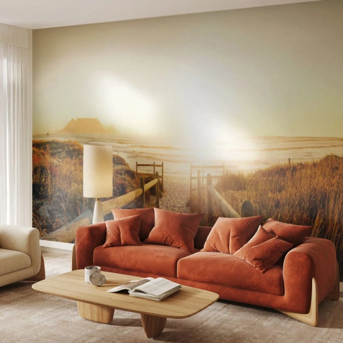 Fototapeta Standard Eco - Dunami směrem ke slunci - Krajina, Pláž, Západ slunce - 200x140 cm