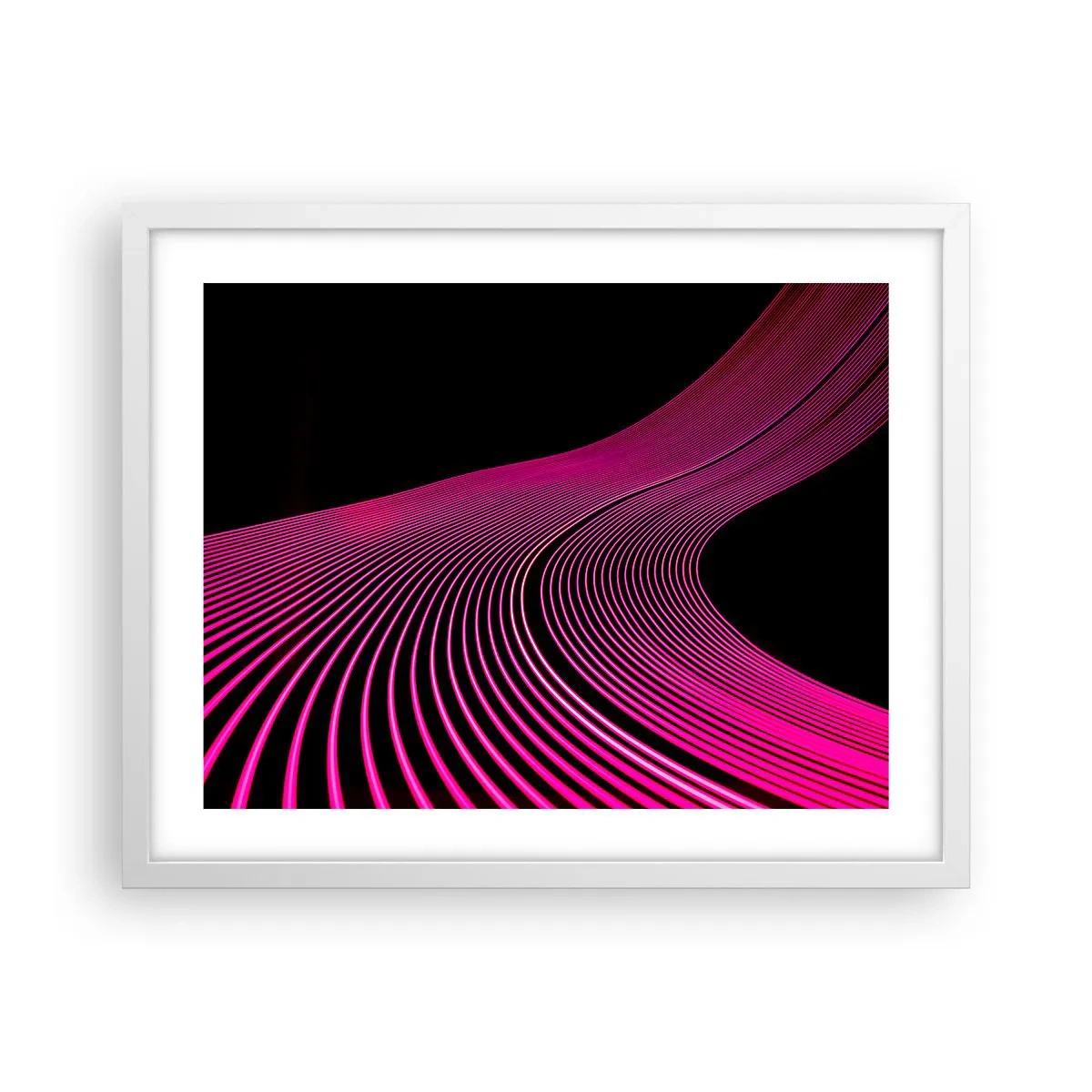 Plakát v bílém rámu - Alej světla - 50x40 cm