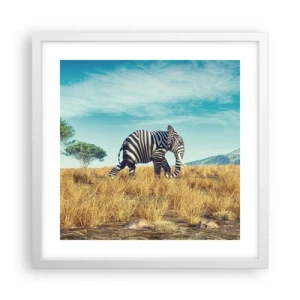 Plakát v bílém rámu - Šedá už není v módě - 40x40 cm