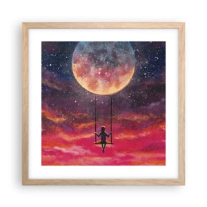 Plakát v rámu světlý dub - Stavět si vzdušné zámky - 40x40 cm
