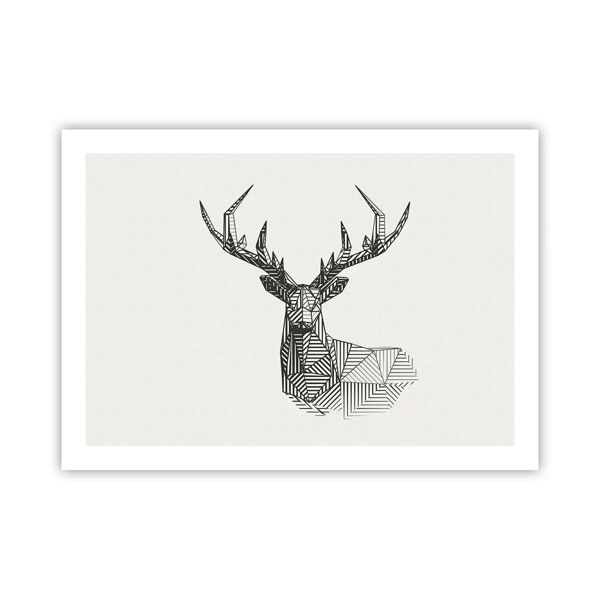 Plakát - Jelen v kubistickém stylu - 70x50 cm