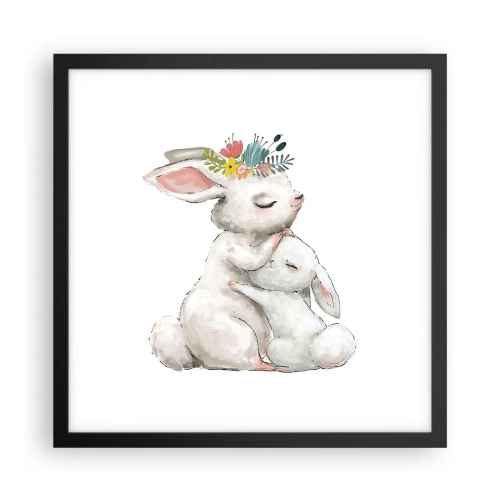 Plakát v černém rámu - Nejlepší je u mámy - 40x40 cm