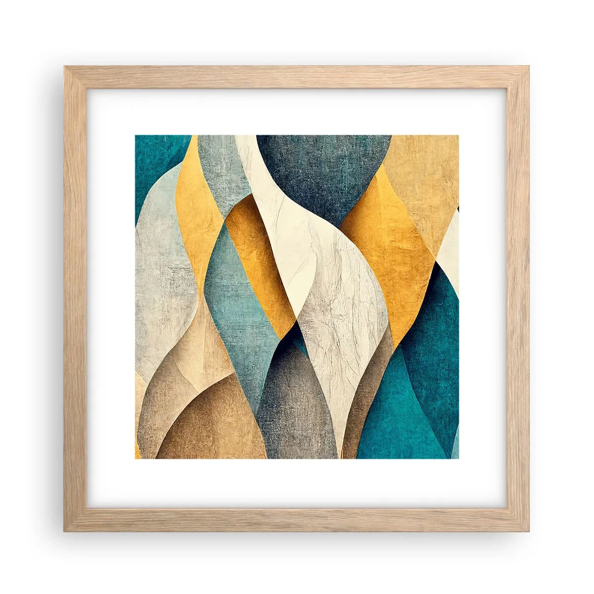 Plakát v rámu světlý dub - Rytmus a vlnění - 30x30 cm