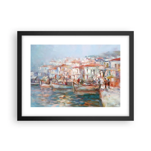 Plakát v černém rámu - Pastelová dovolená - 40x30 cm