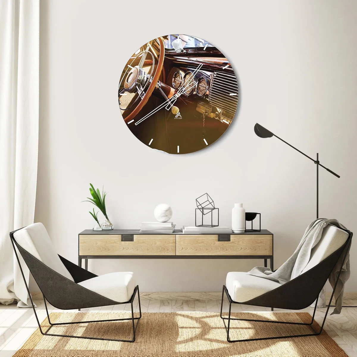Nástěnné hodiny - Závan luxusu z minulosti - 40x40 cm