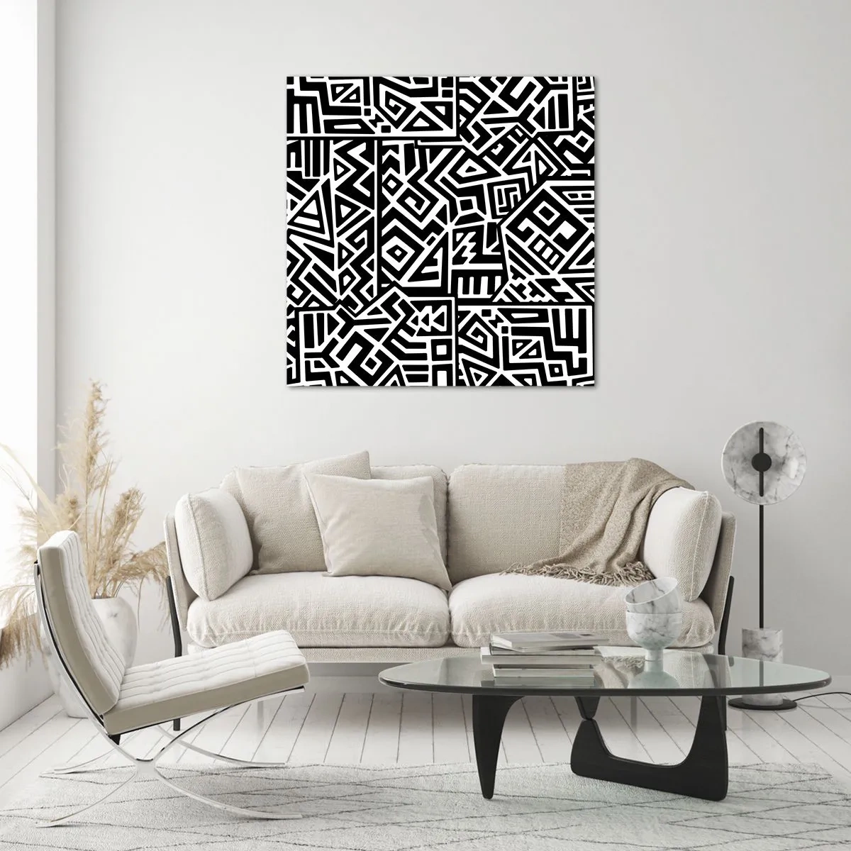 Obraz na skle - Předkolumbovská kompozice - 50x50 cm