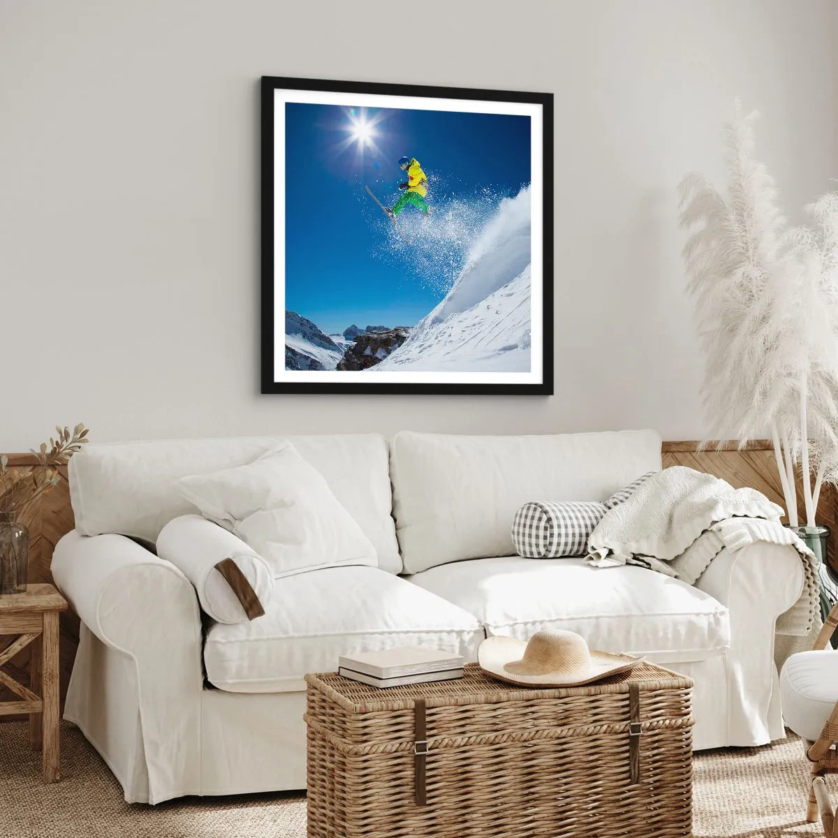 Plakát v černém rámu - Tančící s horami - 60x60 cm