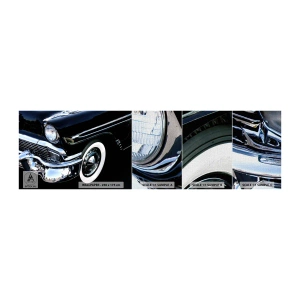 Vzor Fototapety Premium Canvas - Klasika v stříbrné, černé a bílé - Automobilový průmysl, Auto, bílý a černý - 100x30 cm