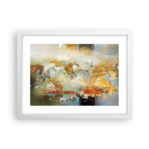 Plakát v bílém rámu - Cválá světlem - 40x30 cm