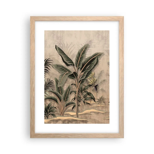 Plakát v rámu světlý dub - Rytina v koloniálním stylu - 30x40 cm