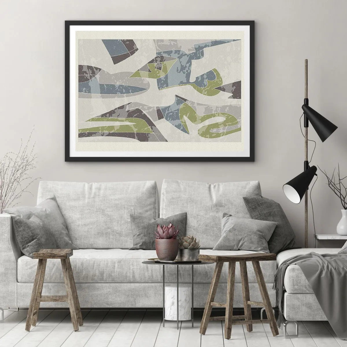 Plakát v černém rámu - Kompozice za sklem - 70x50 cm