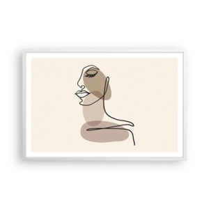 Plakát v bílém rámu - Určitá linie krásy - 91x61 cm