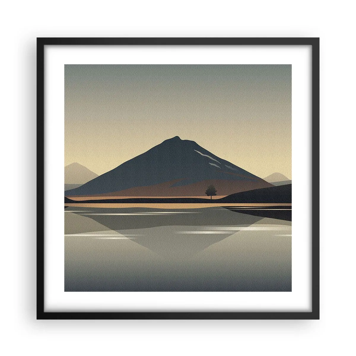 Plakát v černém rámu - Zrcadlový odraz - 50x50 cm