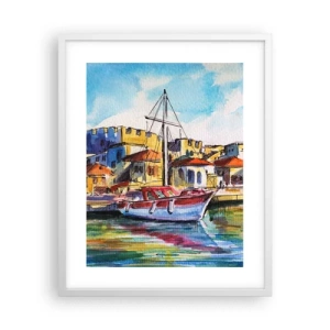 Plakát v bílém rámu - Duhové odpoledne - 40x50 cm