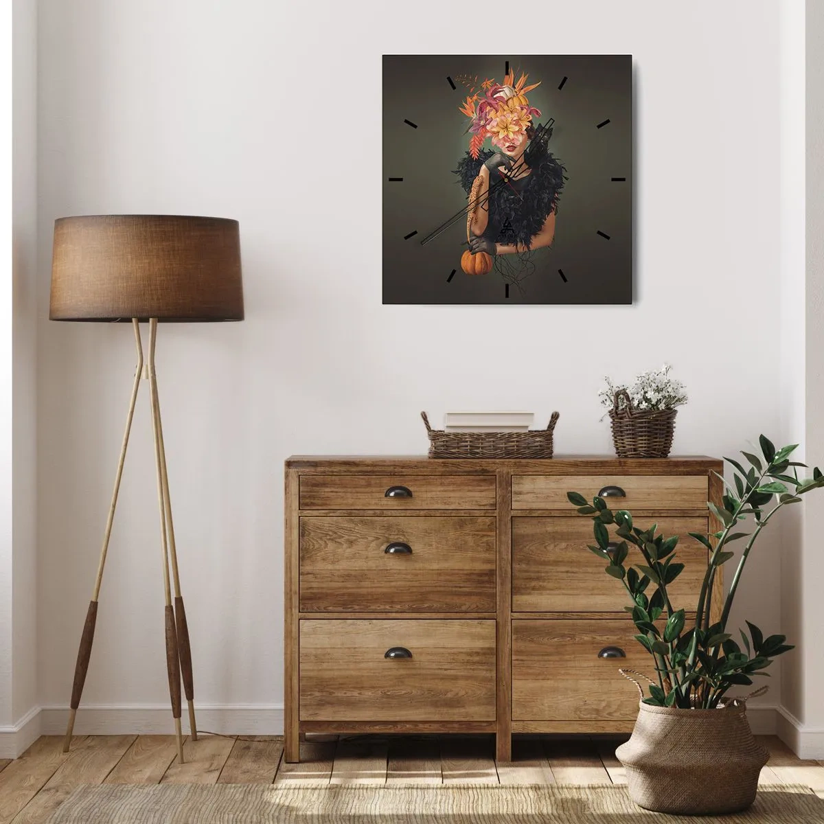 Nástěnné hodiny - Kouzlo čarodějnice - 40x40 cm