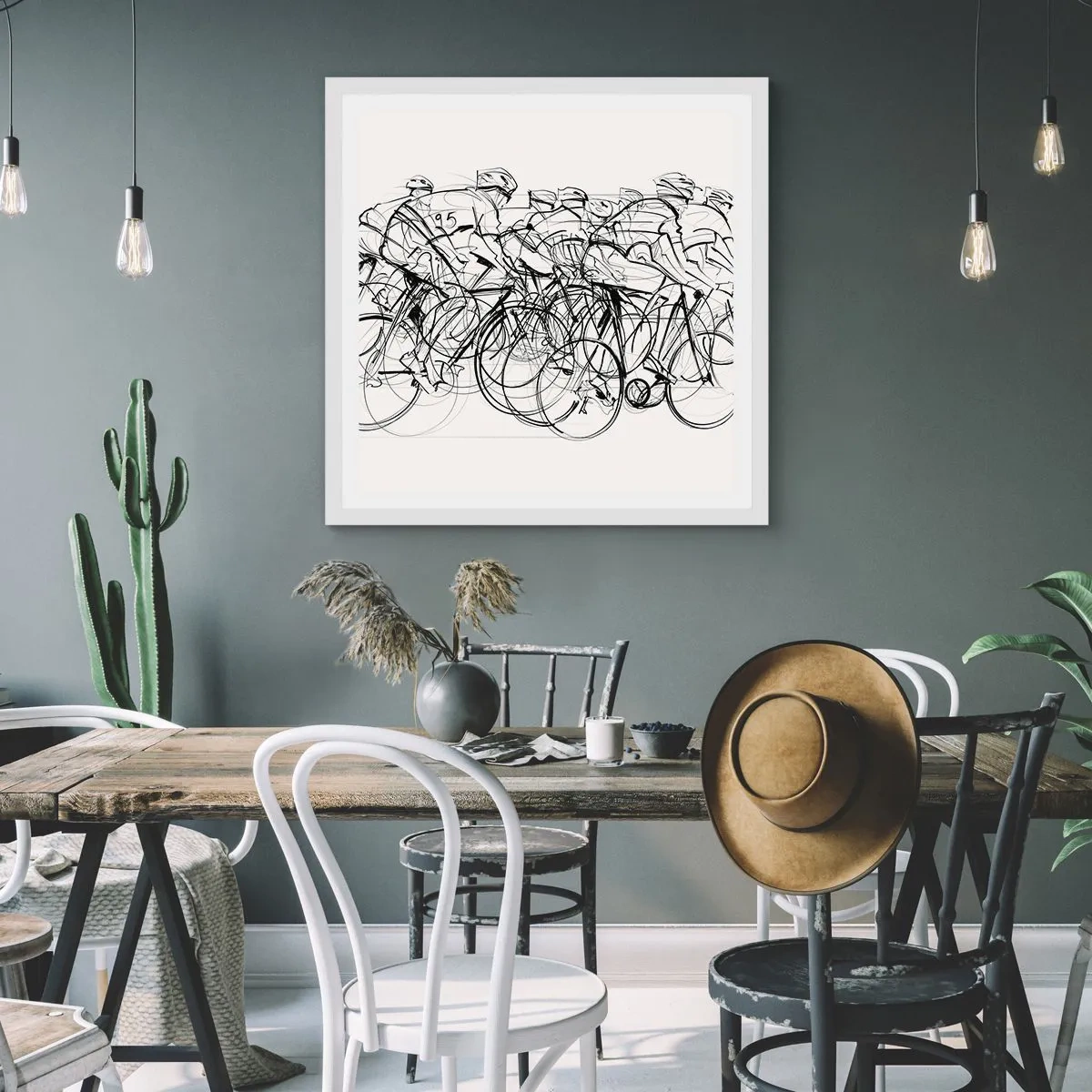 Plakát v bílém rámu - Společně v týmu - 50x50 cm