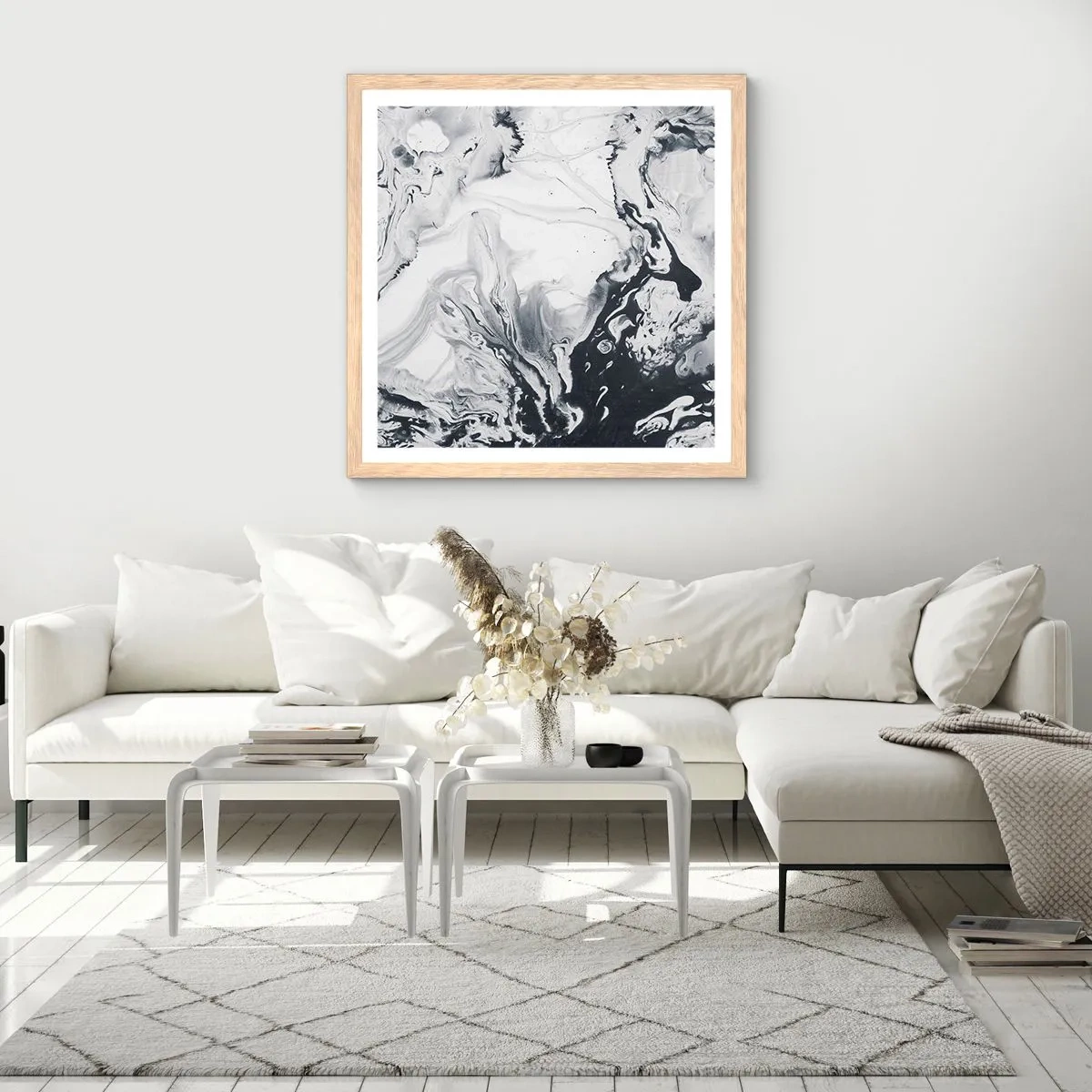 Plakát v rámu světlý dub - Zemské nitro - 50x50 cm