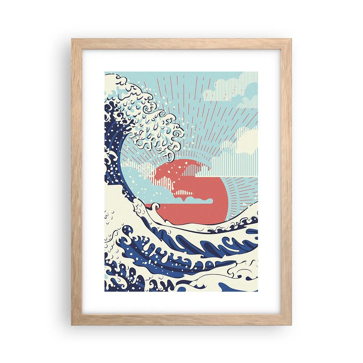 Plakát v rámu světlý dub - Z japonských inspirací - 30x40 cm