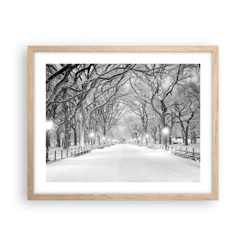 Plakát v rámu světlý dub - Čtyři roční období – zima - 50x40 cm