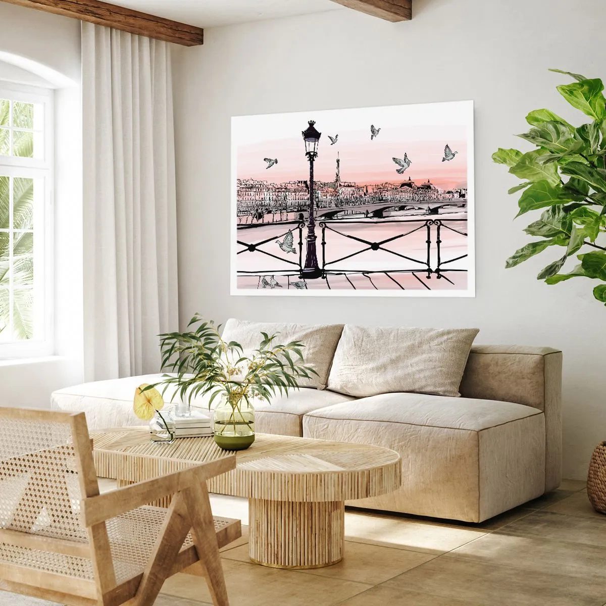 Plakát - Nad střechami Paříže - 70x50 cm