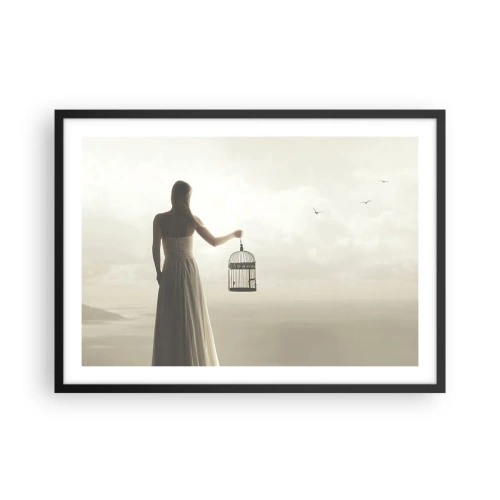 Plakát v černém rámu - Buď svobodná - 70x50 cm