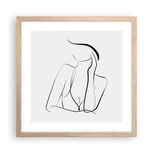 Plakát v rámu světlý dub - Na vlně snů - 40x40 cm