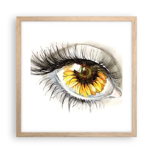 Plakát v rámu světlý dub - Pohled žhavý jako léto - 40x40 cm