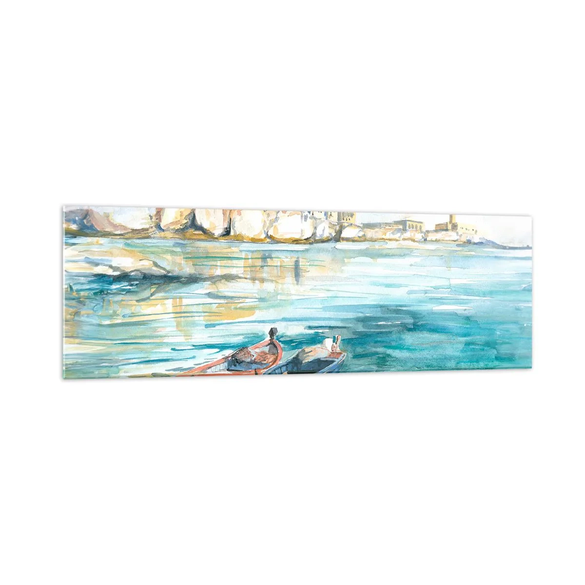 Obraz na skle - Krajina v modří - 160x50 cm