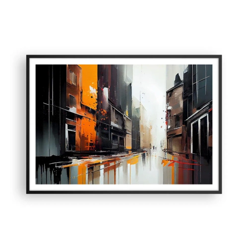 Plakát v černém rámu - Deštivý den - 100x70 cm