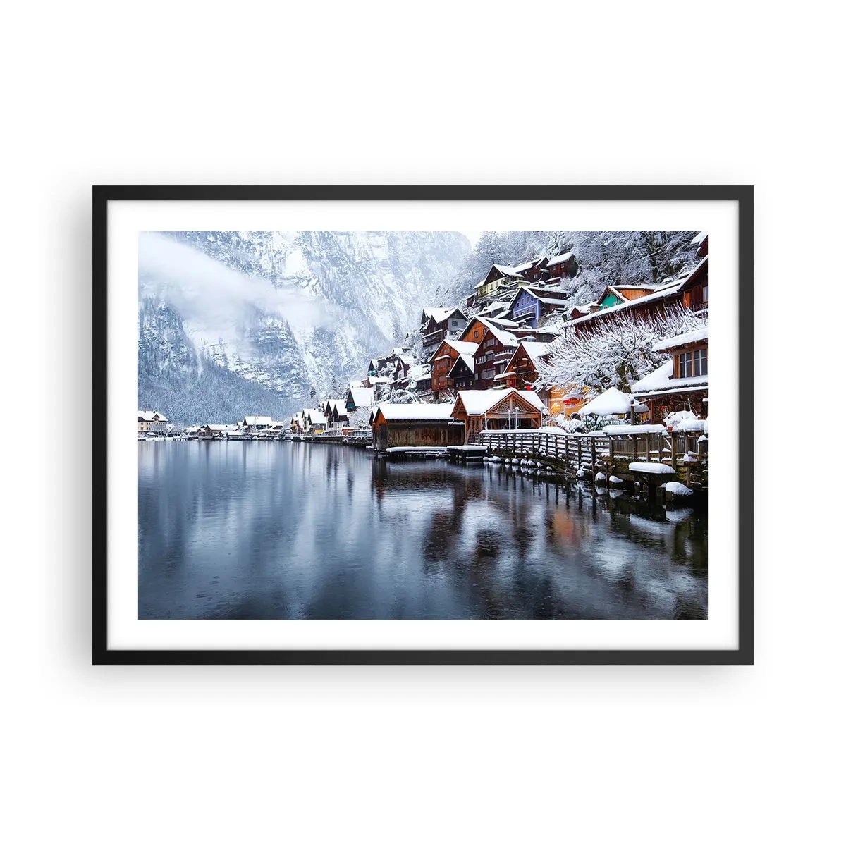 Plakát v černém rámu - V zimní dekoraci - 70x50 cm