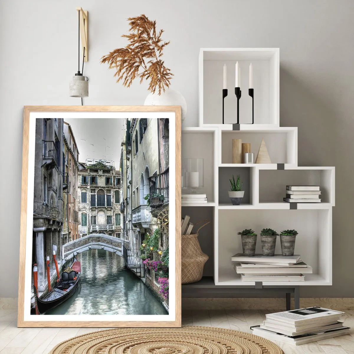 Plakát v rámu světlý dub - Od staletí v tichém zamyšlení - 61x91 cm