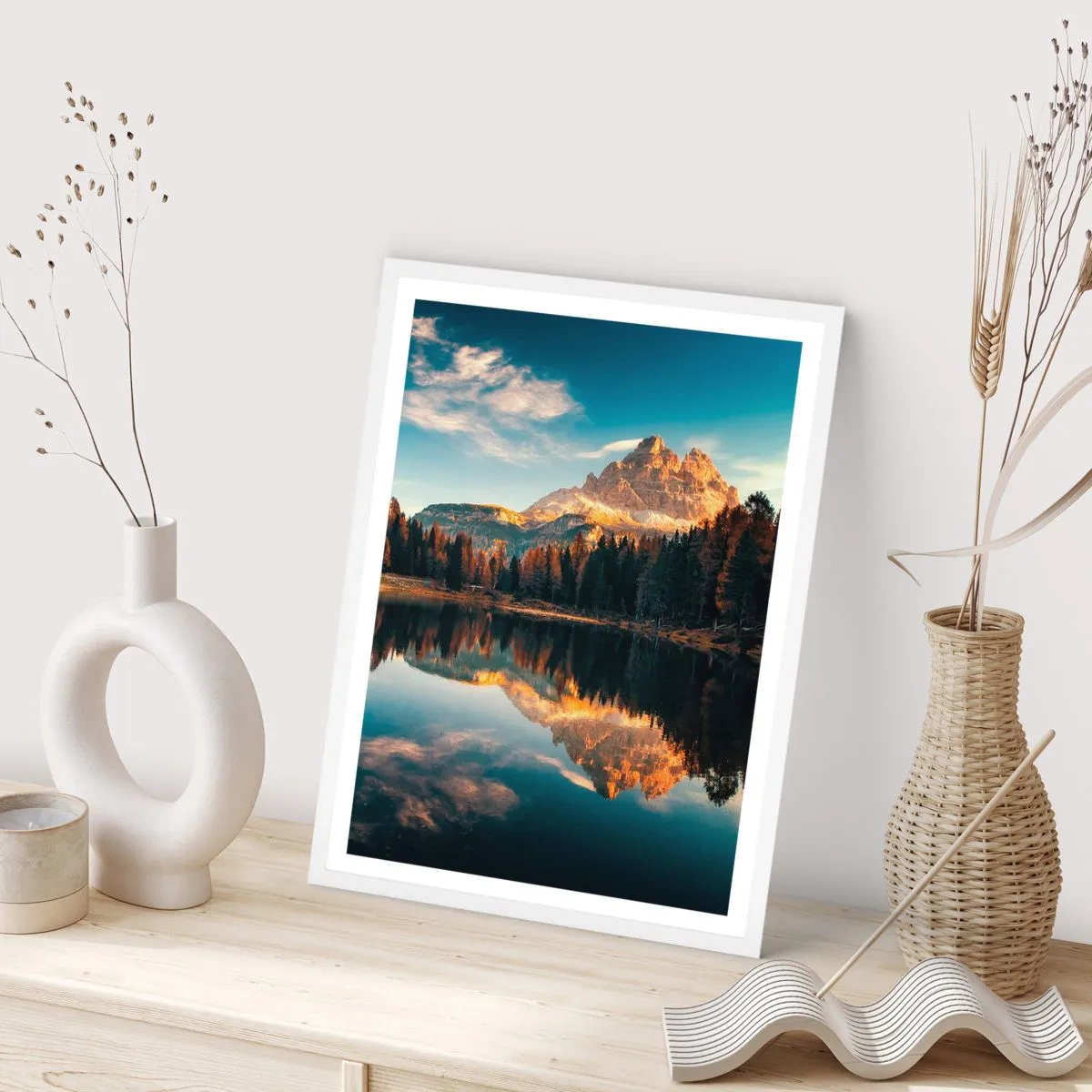 Plakát v bílém rámu - Dvojitá krajina - 61x91 cm