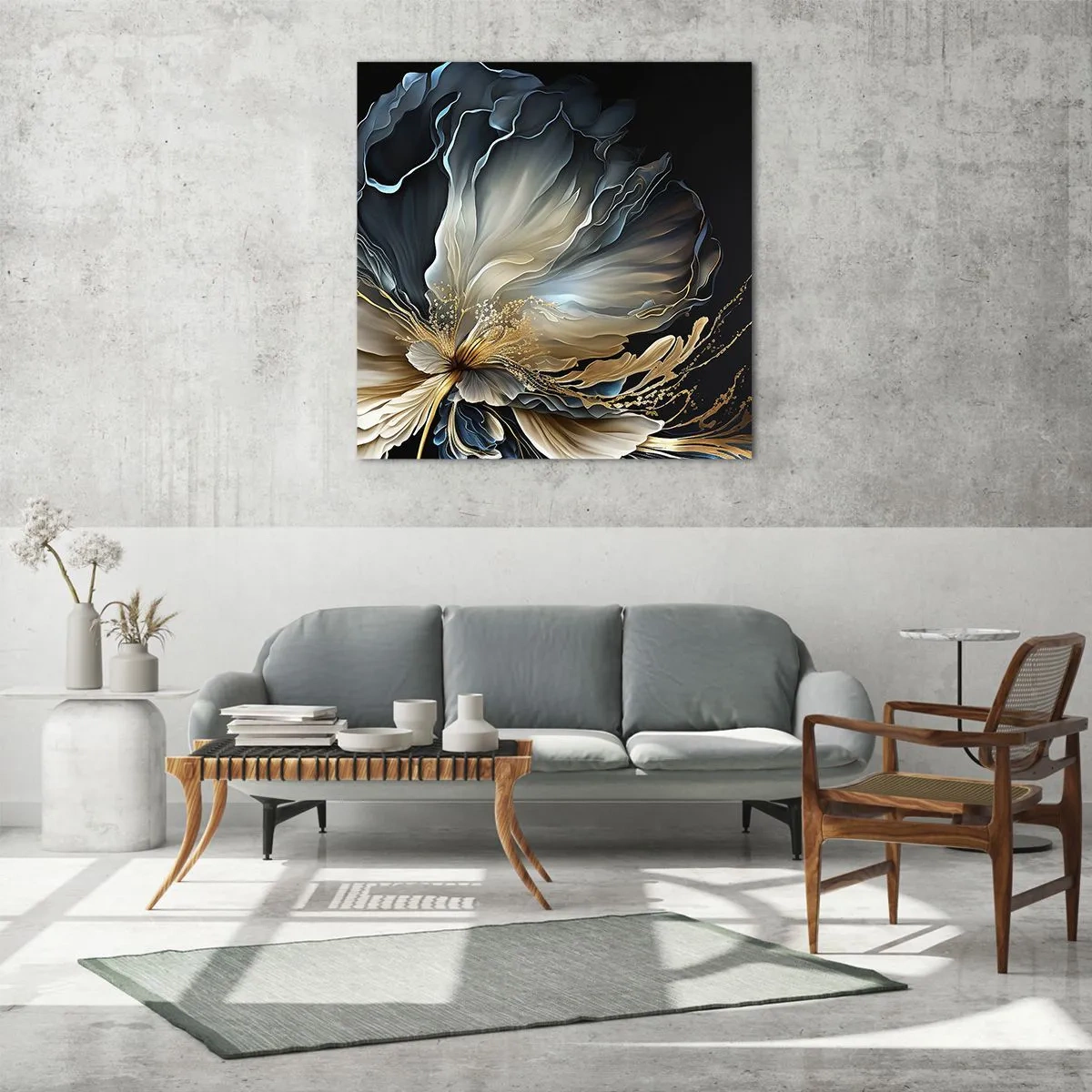 Obraz na skle - Pohádkový květ kapradí - 60x60 cm