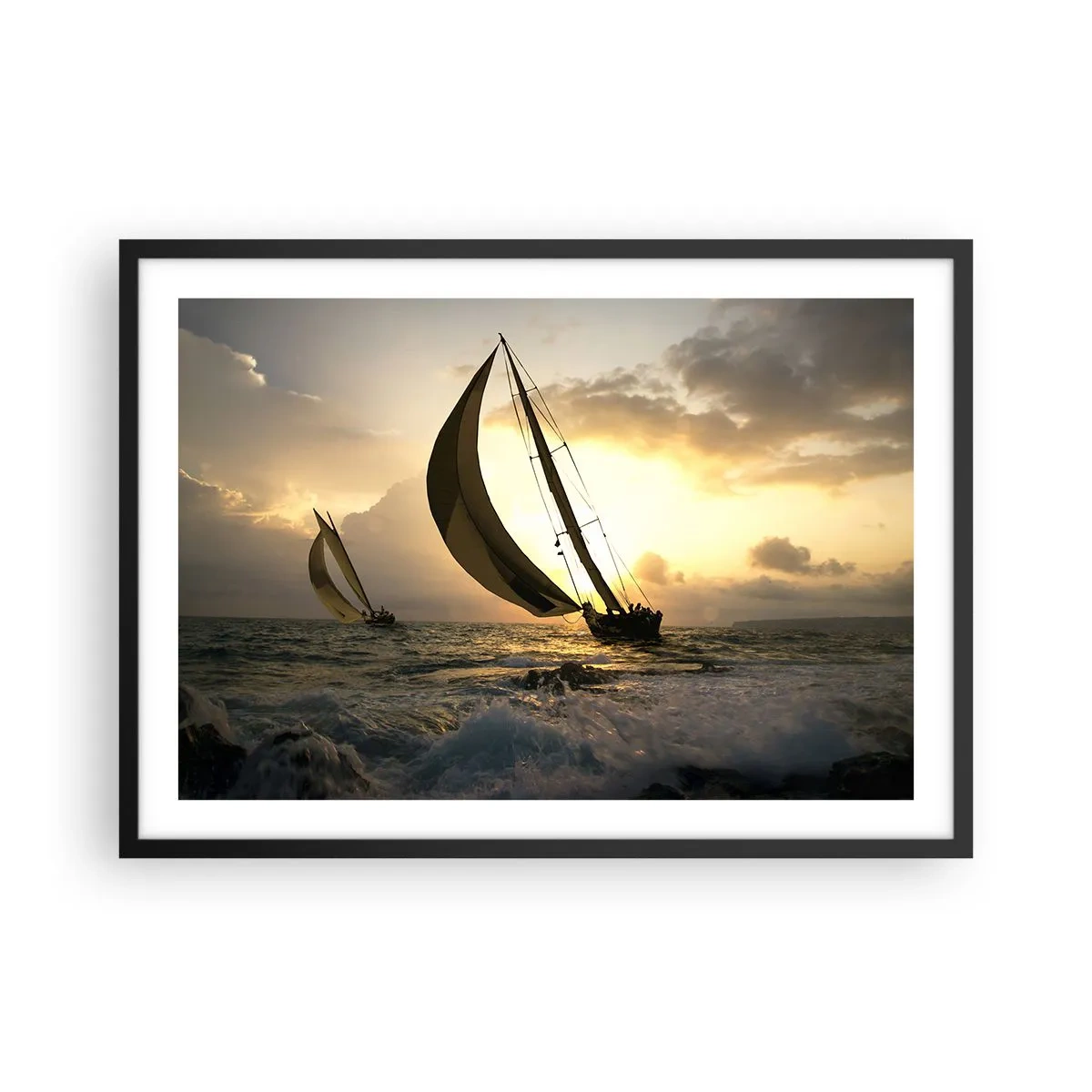 Plakát v černém rámu - S větrem a proti větru - 70x50 cm
