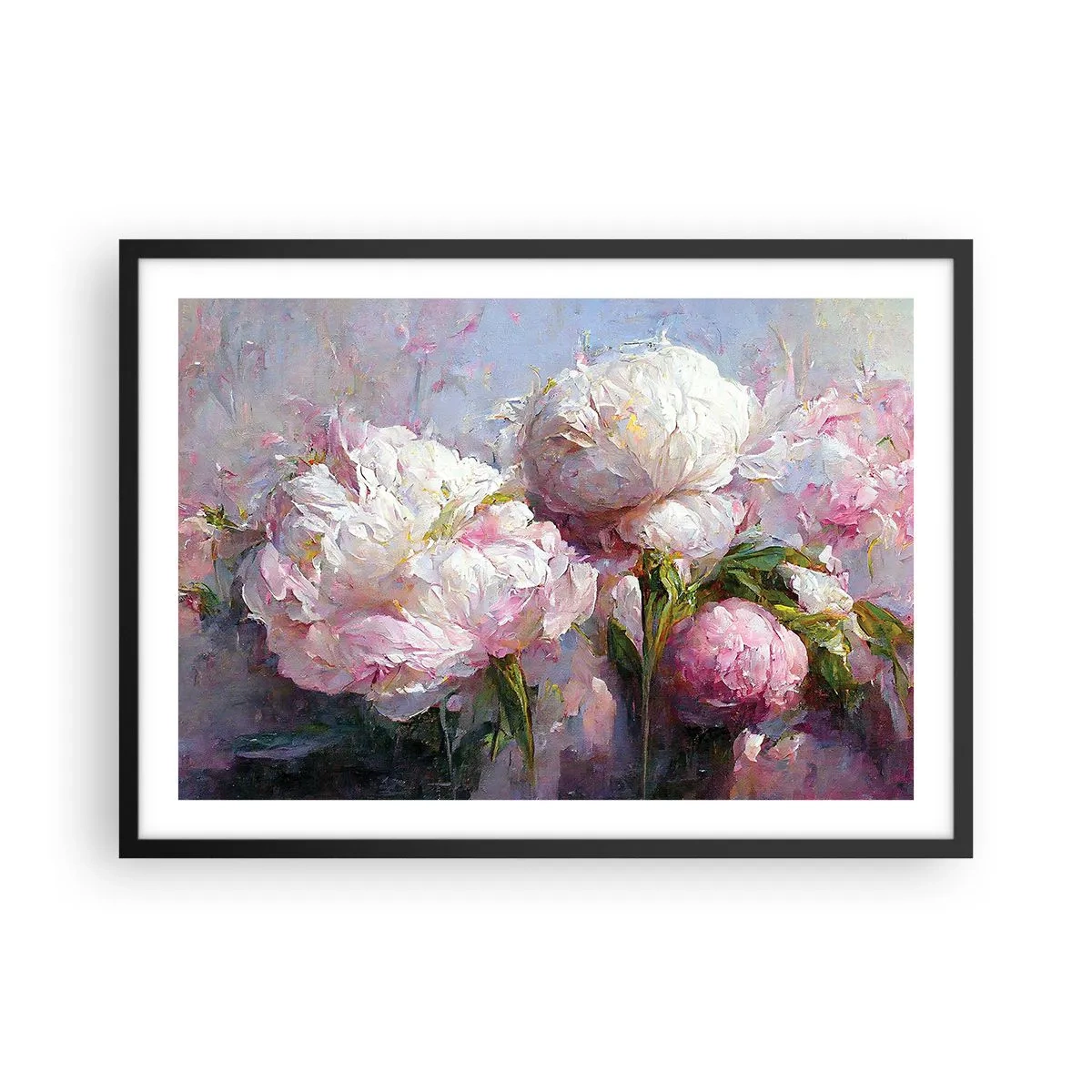 Plakát v černém rámu - Kytice překypující životem - 70x50 cm