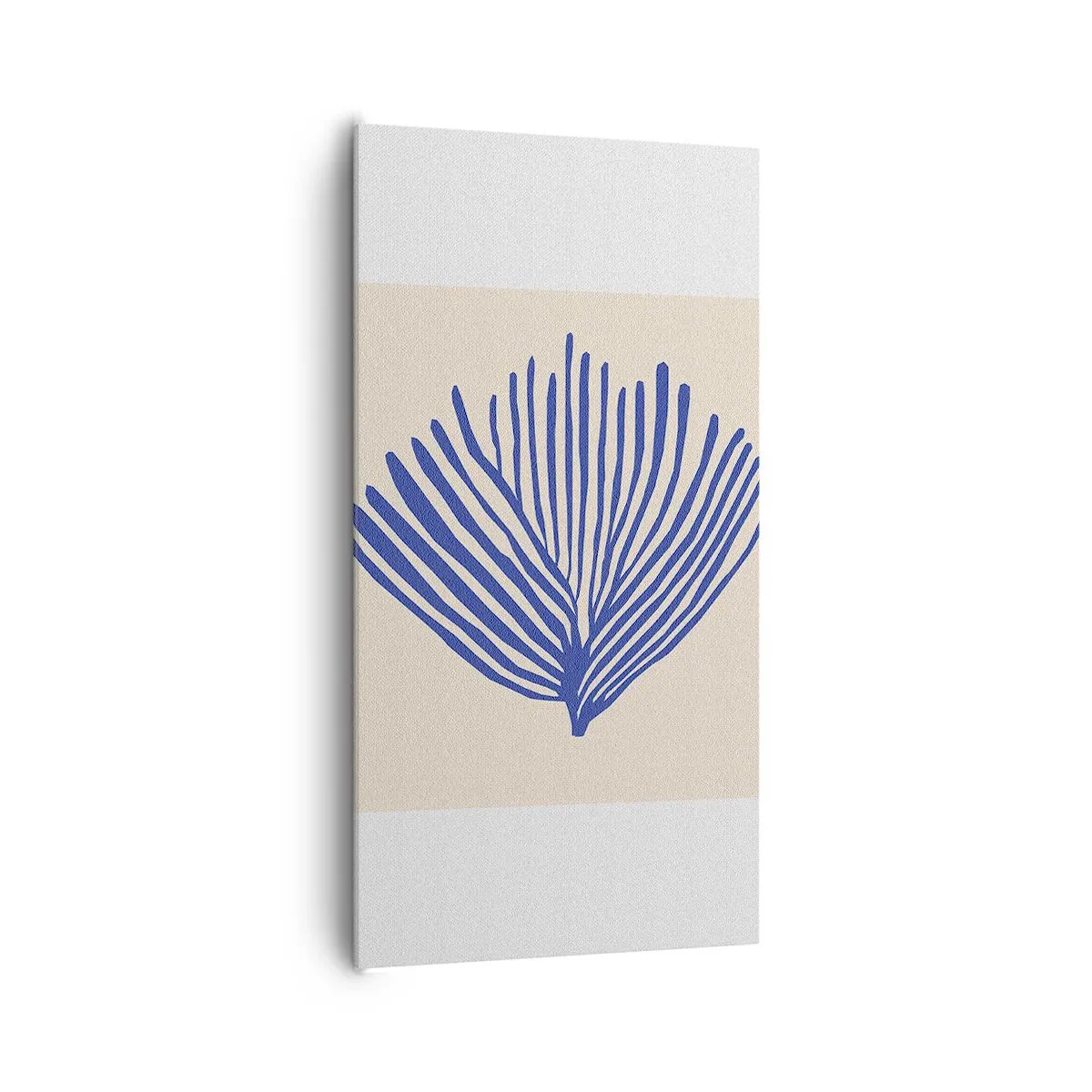 Obraz na plátně - Modrý vějíř - 65x120 cm