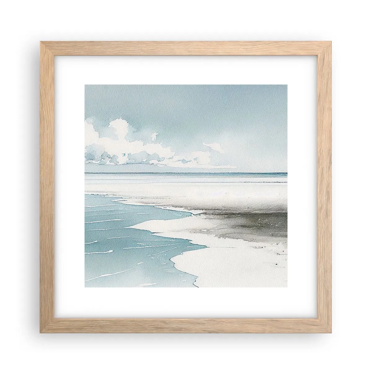 Plakát v rámu světlý dub - Jemný příliv - 30x30 cm