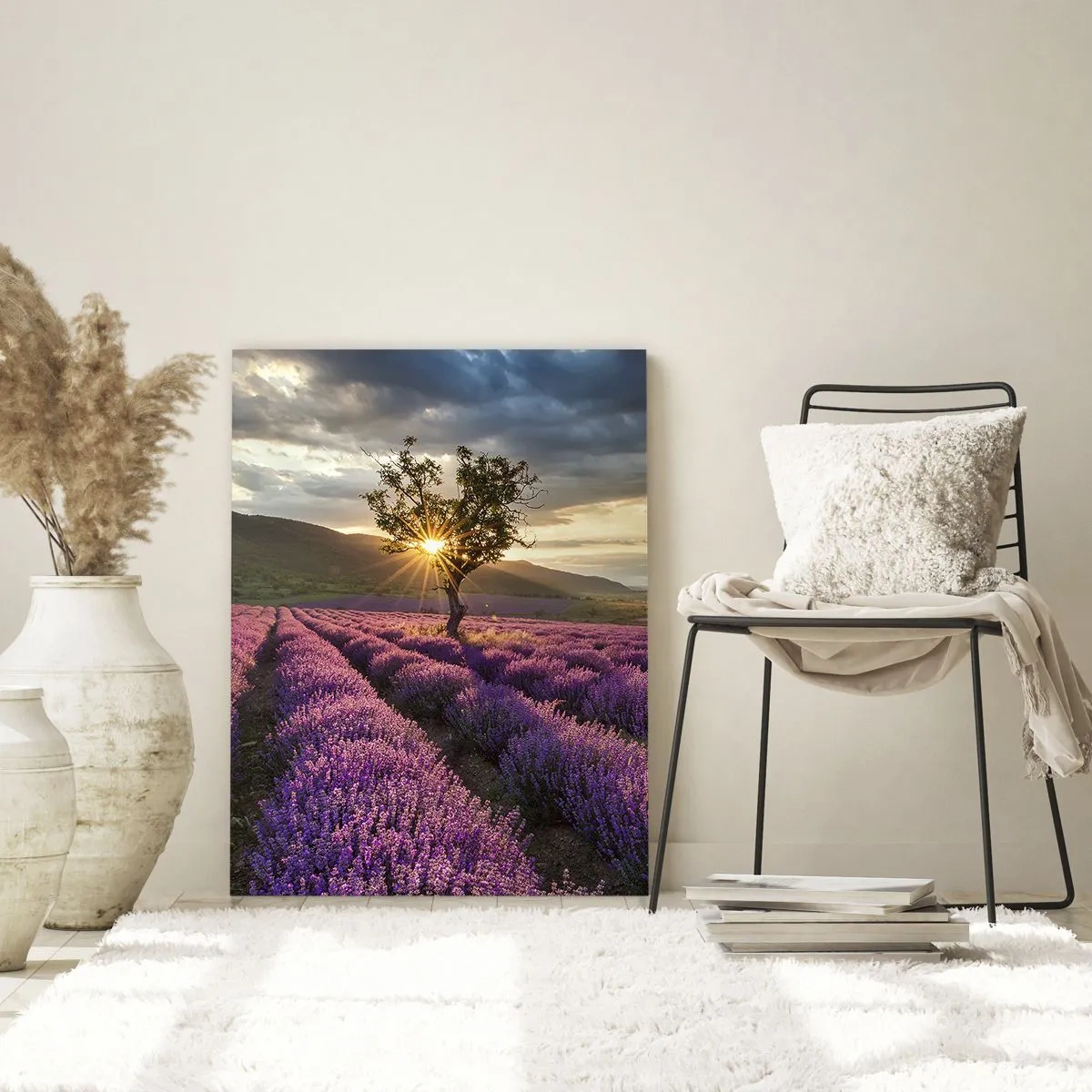 Obraz na skle - Aroma v barvě lila - 50x70 cm
