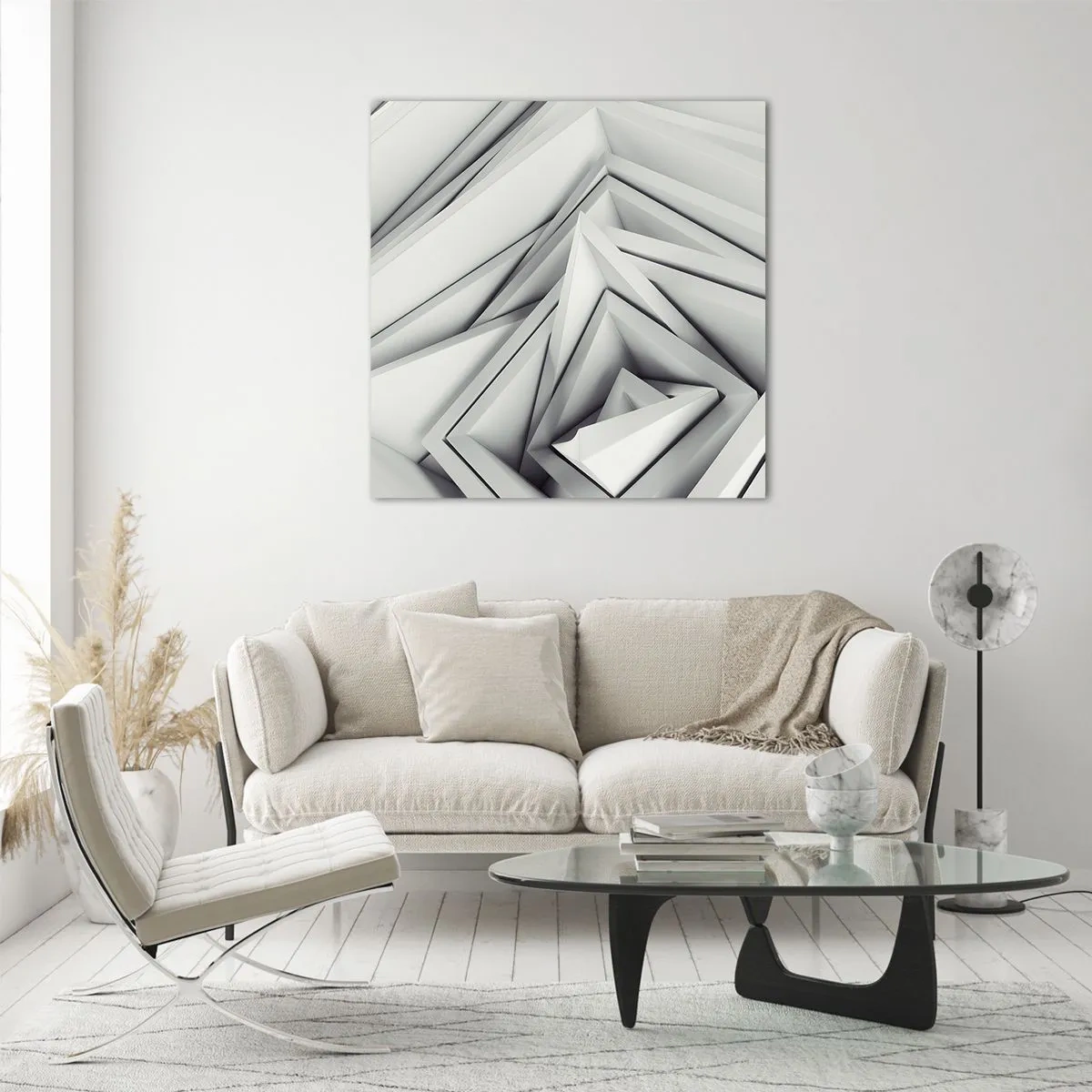 Obraz na skle - Symfonie ostrých úhlů - 70x70 cm